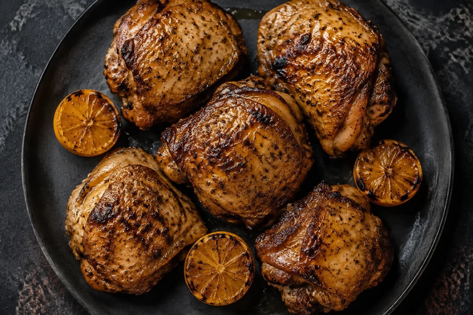 Charcoal chicken with charred lemon
