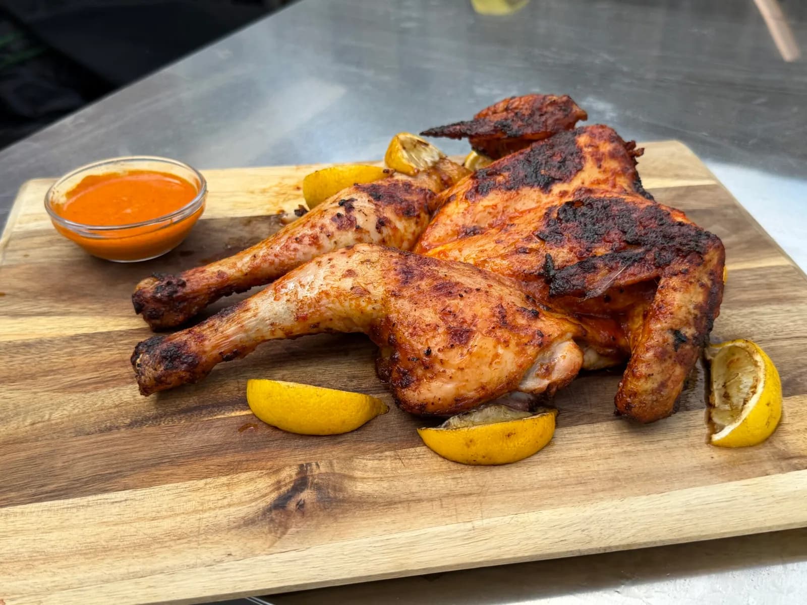 Piri-piri spatchcock chicken
